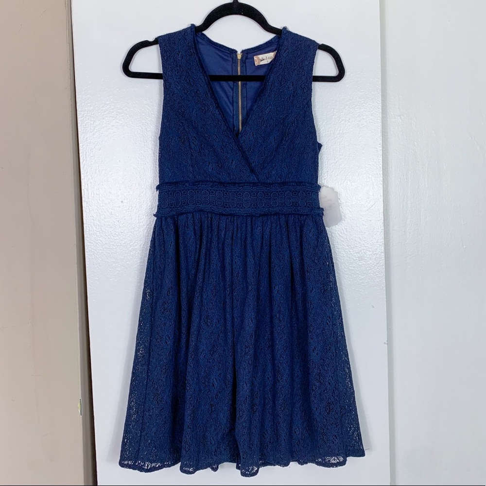 Altar'd State Navy Lace Sleeveless Dress